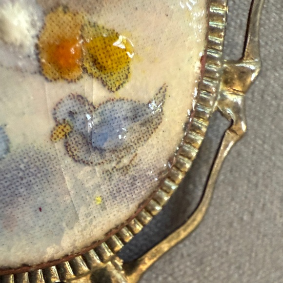 Vintage Snowman with blue hat brooch hand painted - Picture 4 of 4